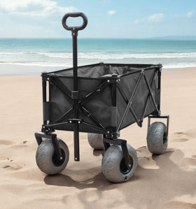 Rangland Beach Wagon 9-inch balloon wheels on uneven terrain