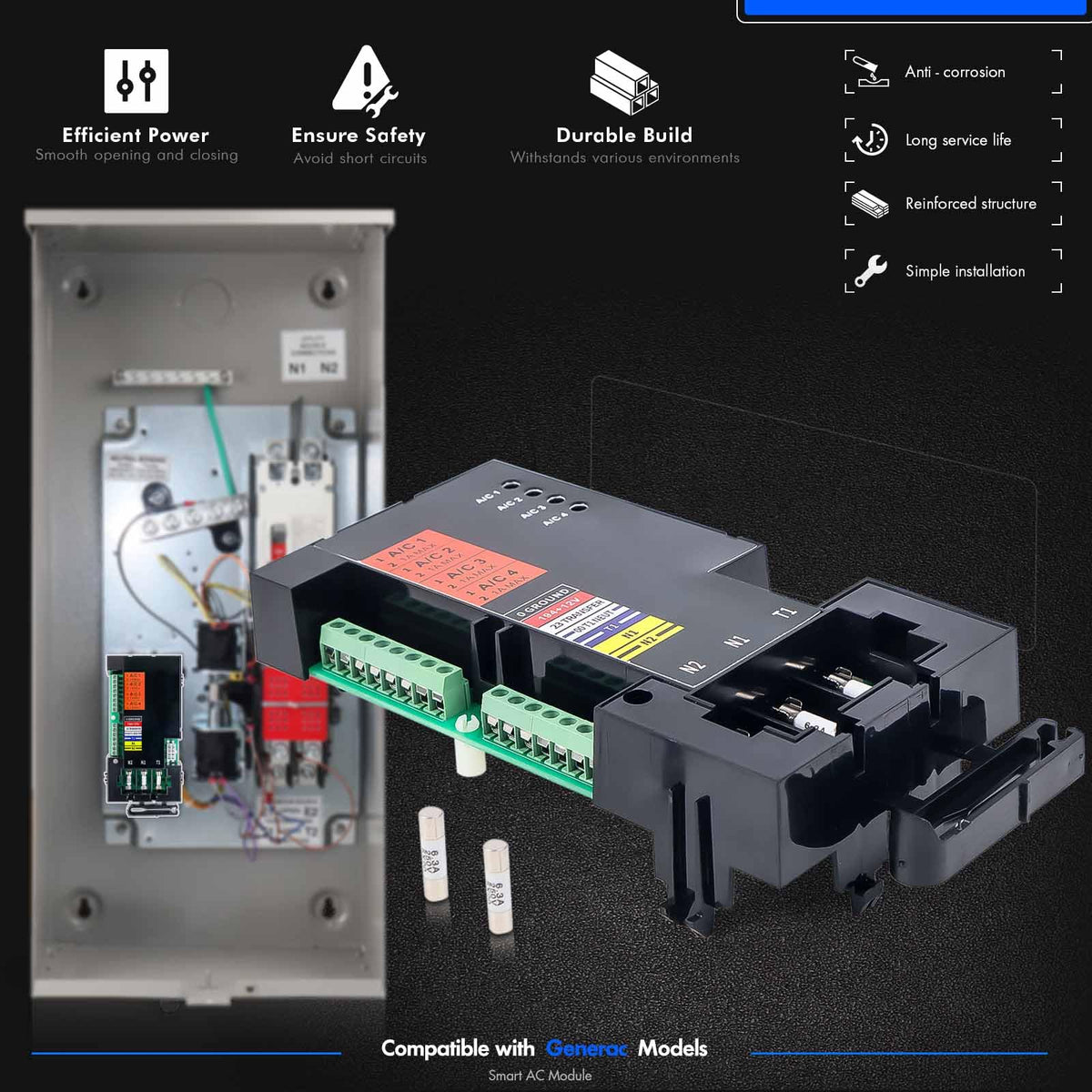 RANHAOYUYUL SACM fuse-protected module enhances protection during switching.
