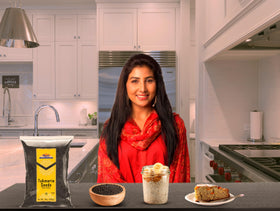 Rani Tukmaria basil seeds near kitchen setup, ideal for recipe prep.