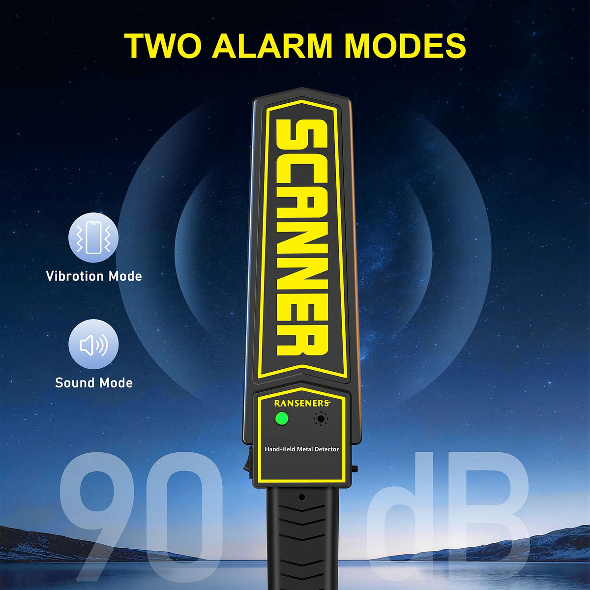 R RANSENERS power options shown with 9V or rechargeable battery.