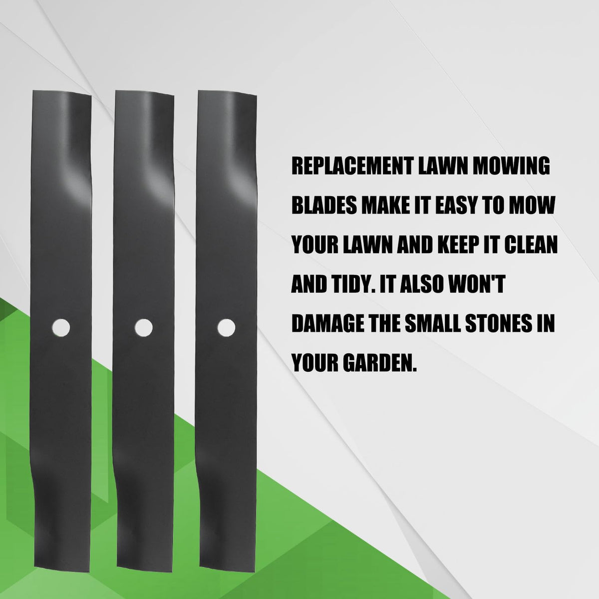 RANSOTO 115-5059-03 high-lift blades for upright grass and cleaner cuts.