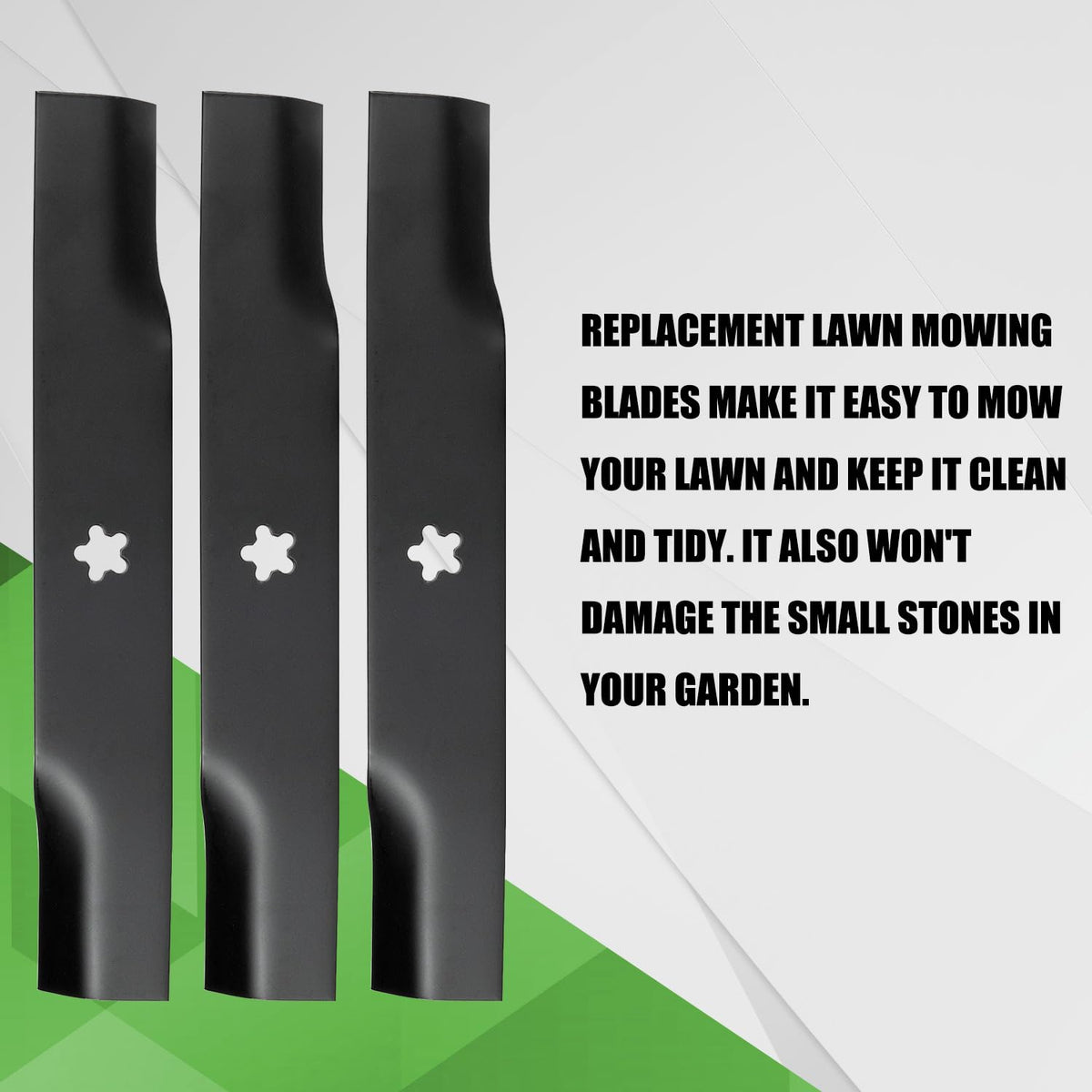 RANSOTO blades pack shown compatible with Husqvarna, Dixon, and Kees.