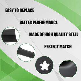 RANSOTO three-pack blades ready for easy 48-inch deck replacements.