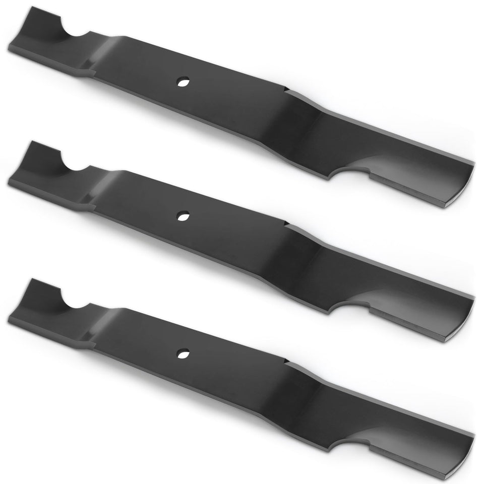 Ranwin 3-pack heavy-duty mower blades front view for durable lawn cutting