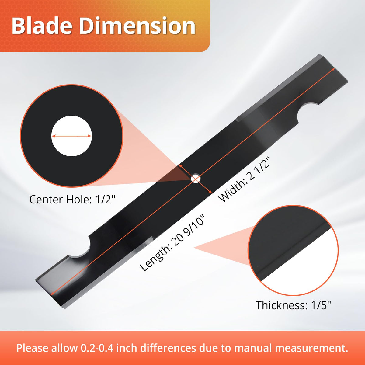 Ranwin blades side view highlighting sturdy build for stable mowing