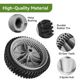Ranwin front wheels 8-inch tall offer durable support on uneven grass.