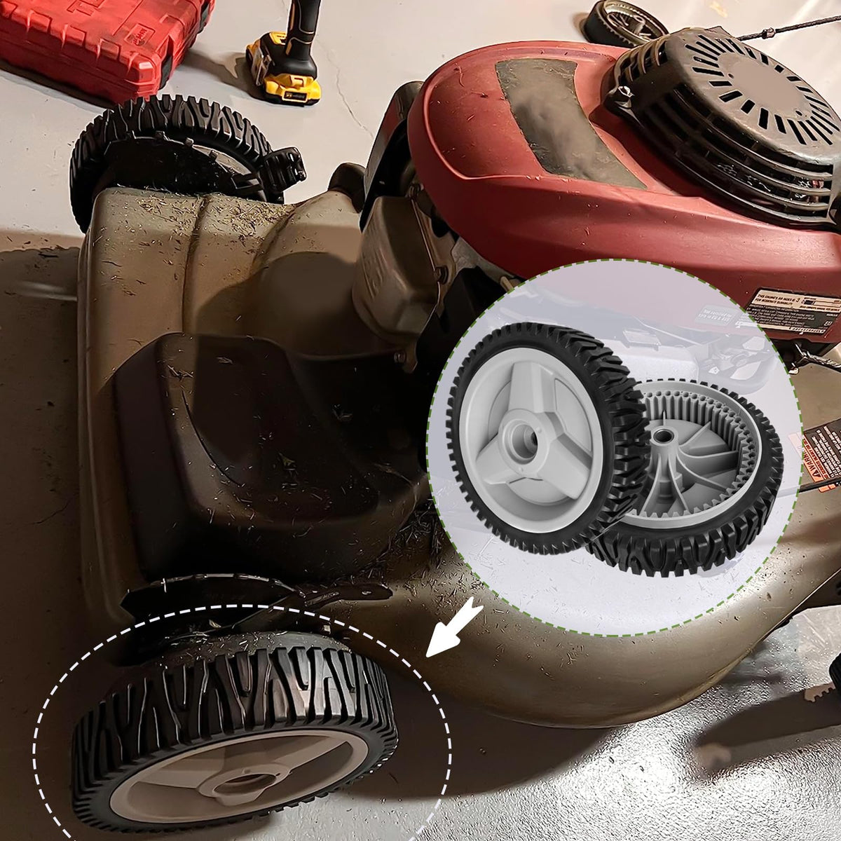 Ranwin easy-install front drive wheels help you get back to mowing.