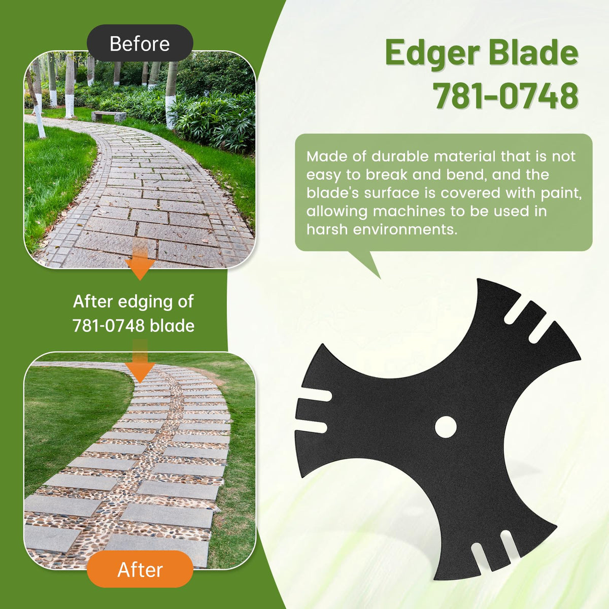 Ideal for residential lawns and light commercial edging tasks.