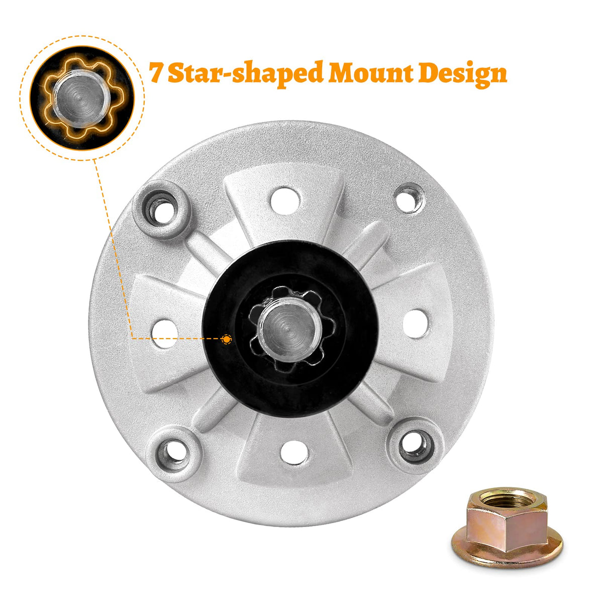 Ranwin spindle blade mount ready for secure blade attachment.