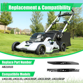 Ranwin toothed mulching blade set reduces clumping and maintenance.