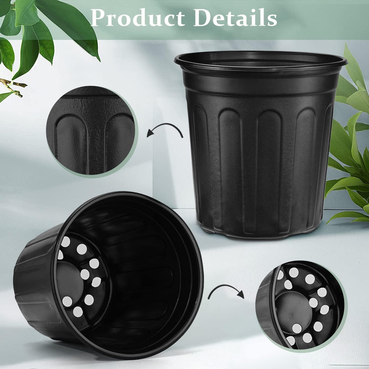 RAOOKIF pot features drain holes for airflow and moisture control.