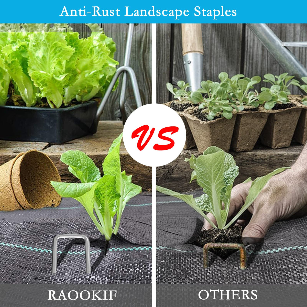 RAOOKIF anti-rust galvanized stakes prevent corrosion in outdoor settings