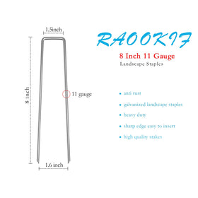 RAOOKIF galvanized stake closeup shows sharpened tip for easy ground penetration