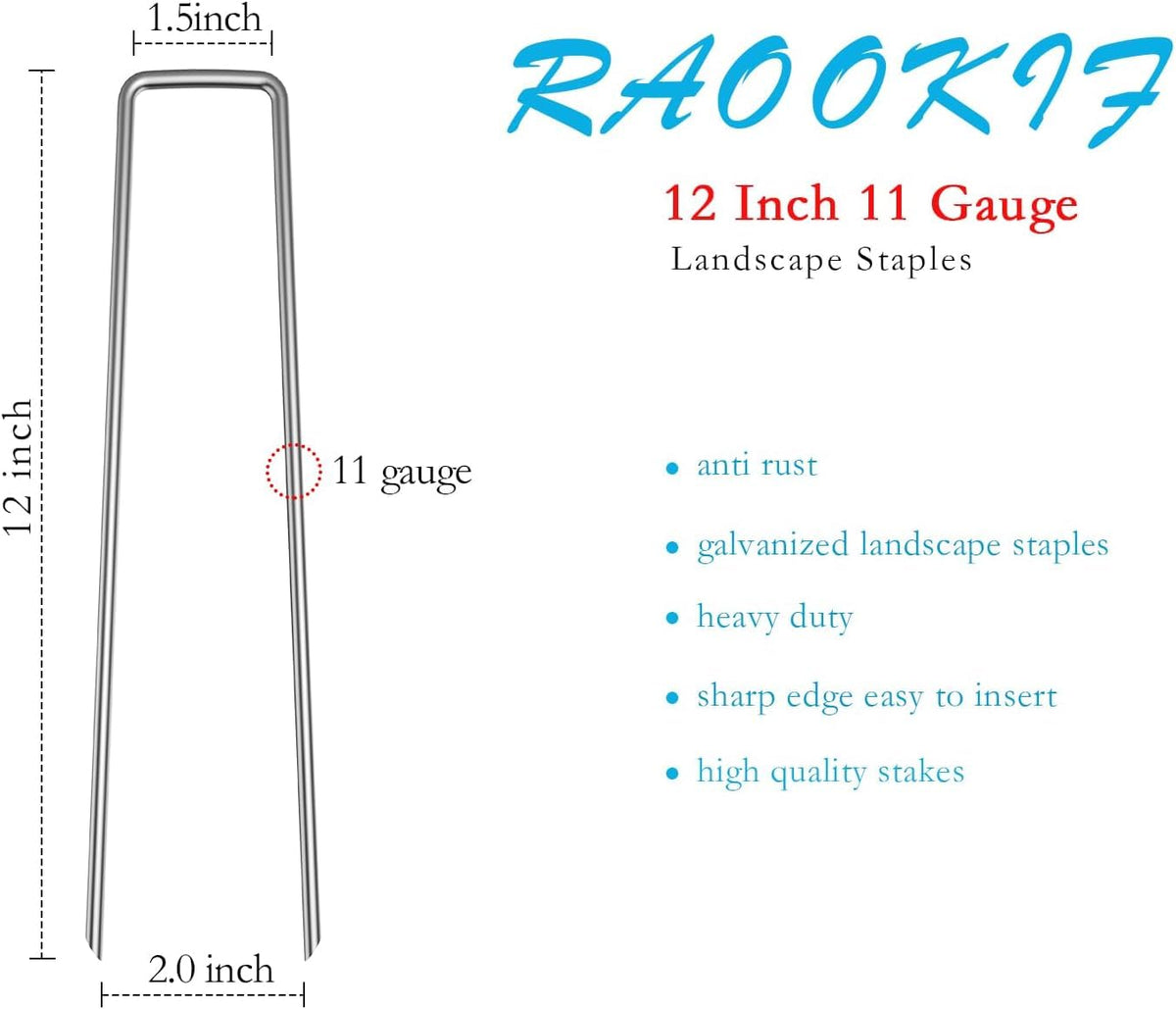 RAOOKIF heavy-duty 11-gauge stakes withstand soil pressure for durable support.