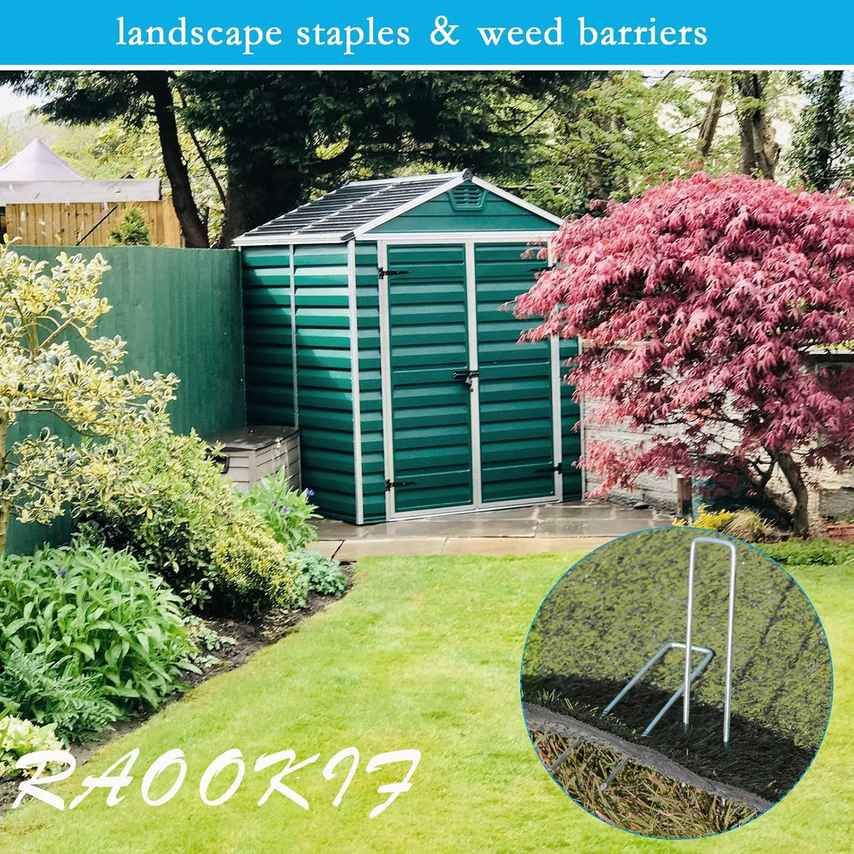 RAOOKIF 12-inch pack provides versatile anchoring options for gardens and paths.