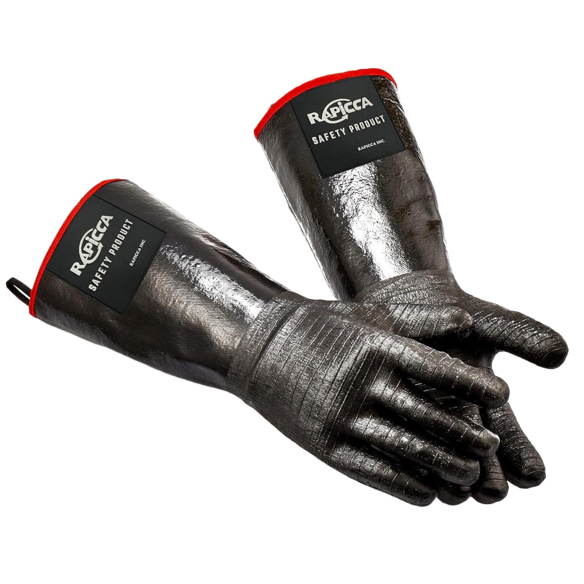 RAPICCA 700°F gloves with forearm protection for grilling and roasting.