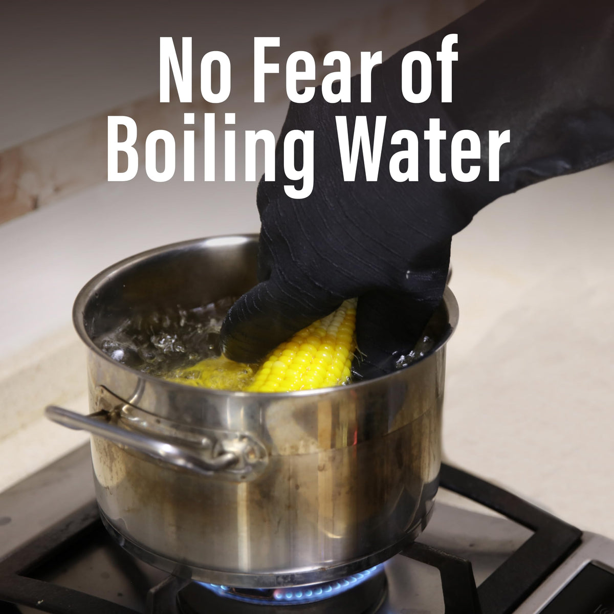 RAPICCA gloves help safely remove turkey from hot oil.