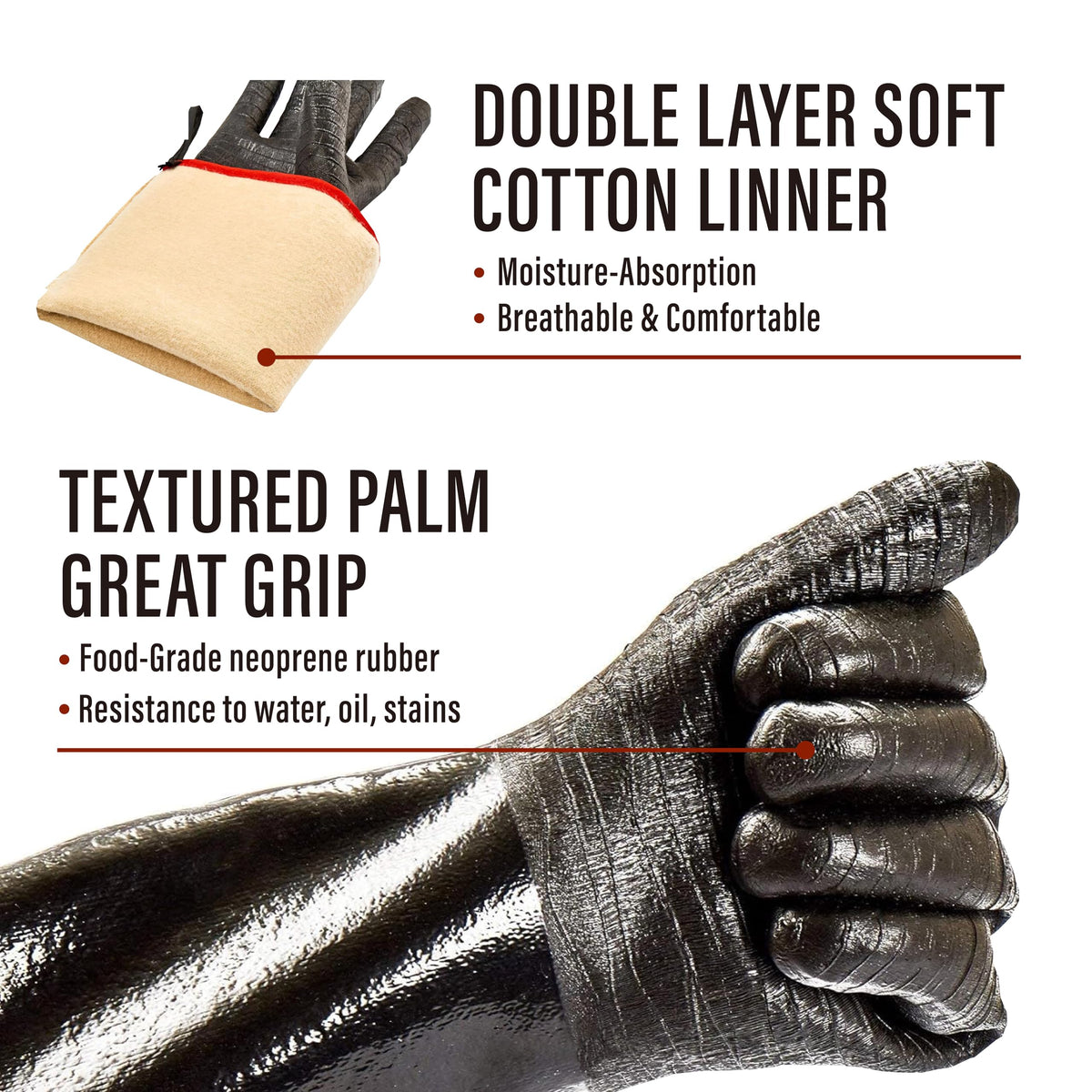 RAPICCA gloves are ideal for grilling, smoking, and rotisserie prep.