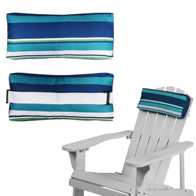 Rasugarlary chaise-lounge head pillow blue stripes offers neck support on outdoor chairs.