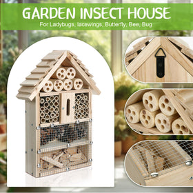RattanView bug hotel kit natural pine and bamboo materials attract diverse insects.