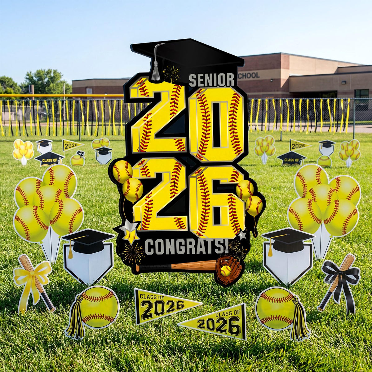 RattanView 42.9'' Senior Night Softball Graduation Yard Sign – Class of 2026