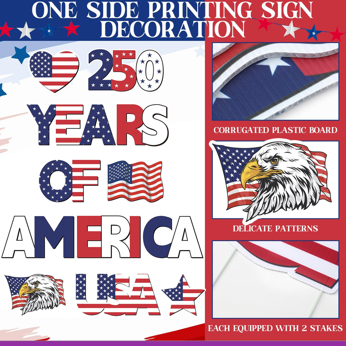 RattanView eagle and flag design enhances patriotic ambiance for gatherings.