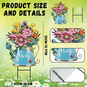 RattanView hello greeting motif yard sign adds friendly curb appeal.