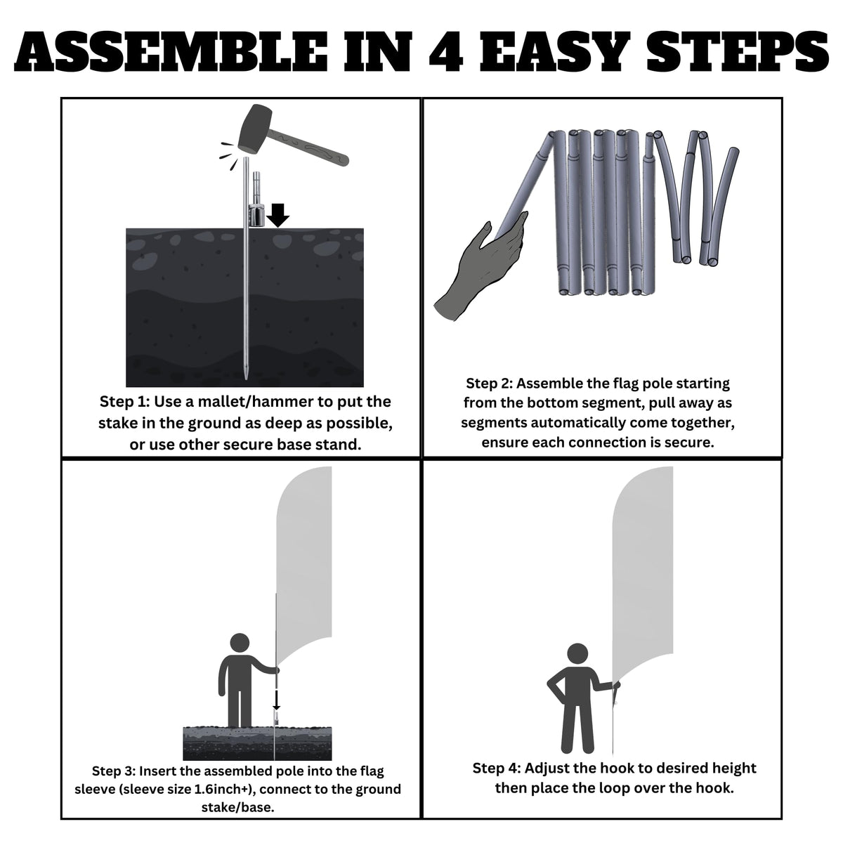 Ravenhill carrying bag fits the 2-pack flag pole kit.