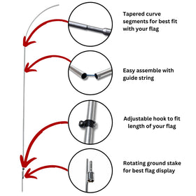 Ravenhill ground stake 20-inch secures the flag setup.