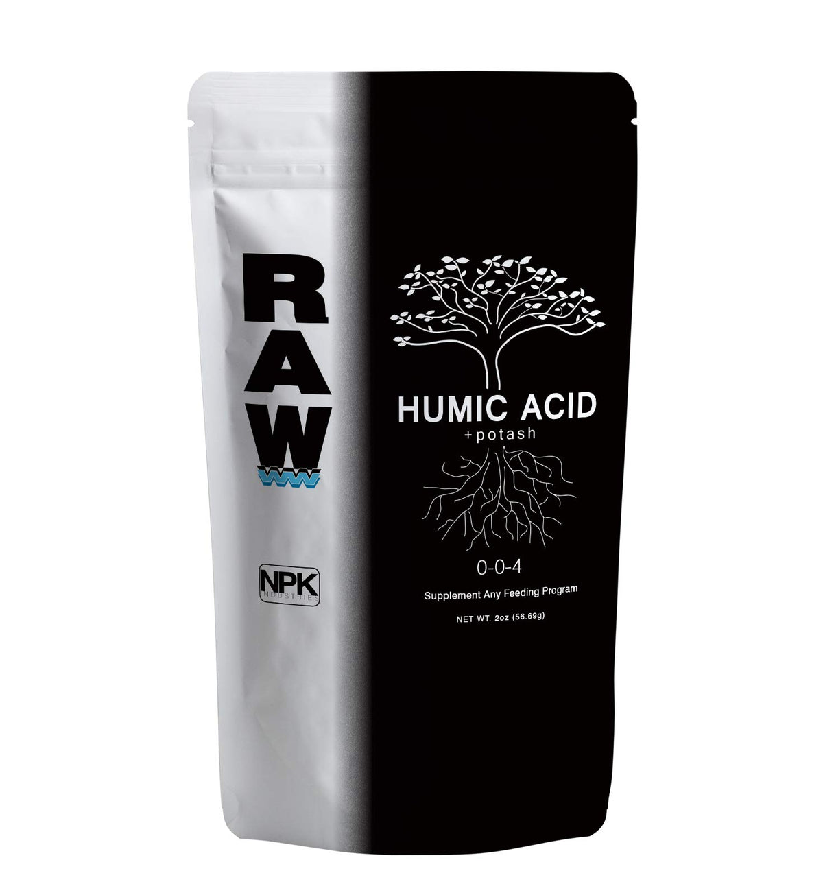 RAW Humic Acid 2oz bottle shown for versatile feeding program support.