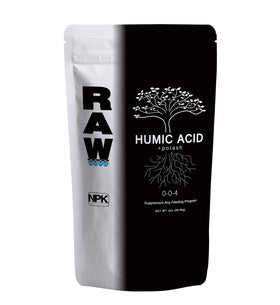 RAW Humic Acid 2oz bottle shown for versatile feeding program support.