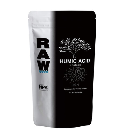 RAW Humic Acid 2oz bottle shown for versatile feeding program support.