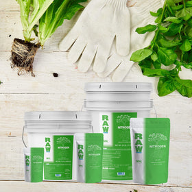 RAW Nitrogen Fertilizer 2oz leaves healthy stems for strong foliage.