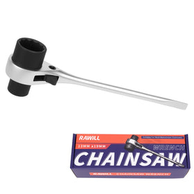 RAWILL chainsaw maintenance tool with dual 0.5 and 0.75 inch wrenches for quick field adjustments.