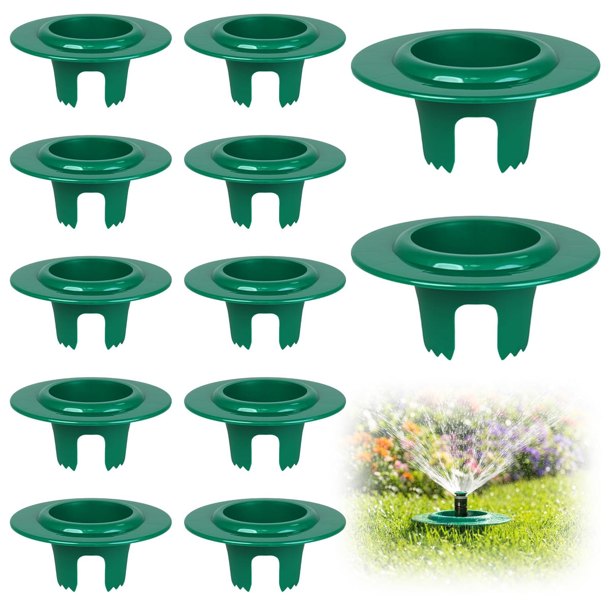 RAWILL sprinkler head protector donut guard in green circle shields heads from damage and burial
