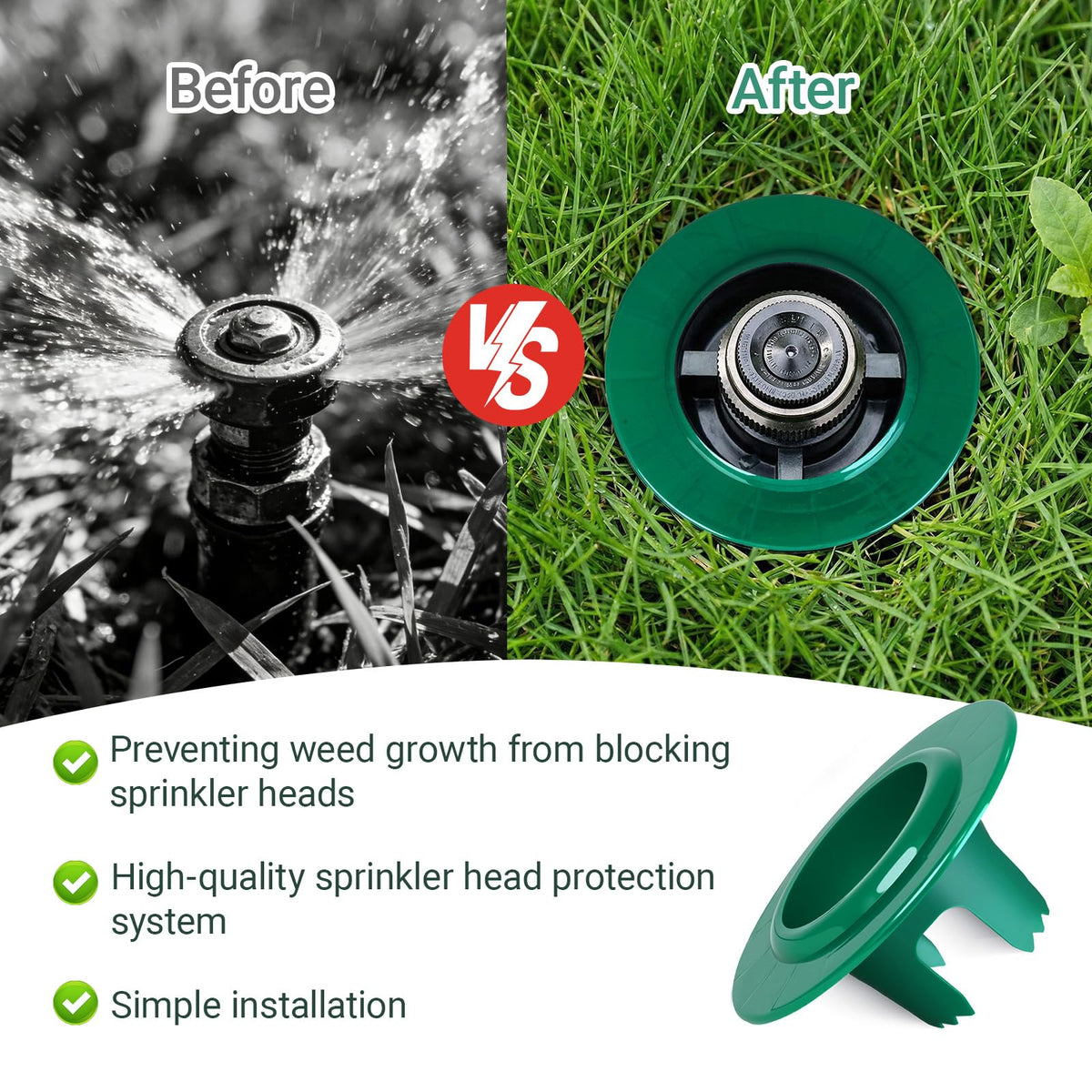 RAWILL universal compatibility guard fits most sprinkler heads on lawns