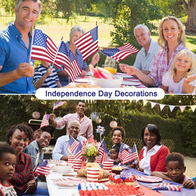 RAXCONN handheld display flags for quick setup at gatherings.