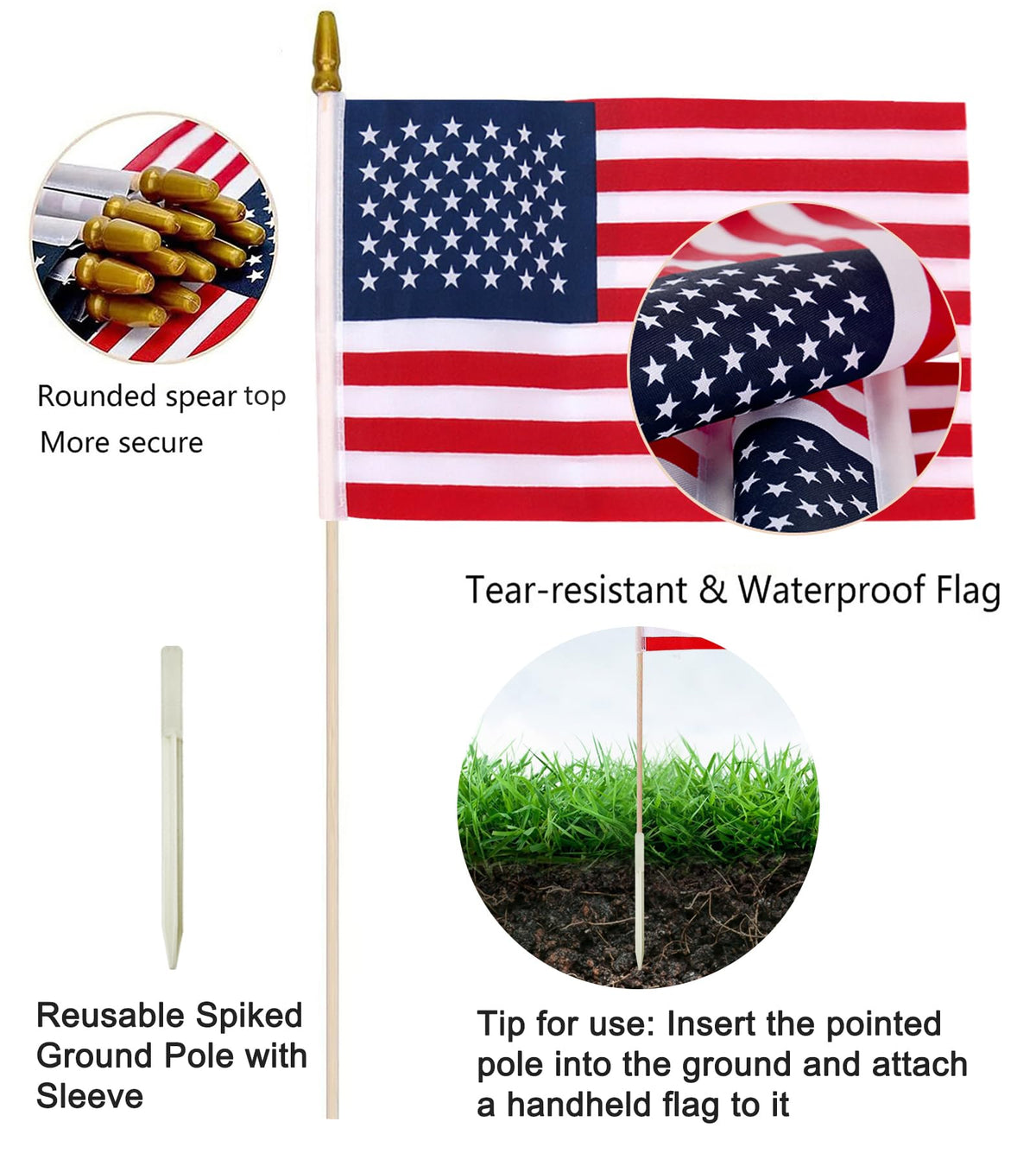 RAXCONN flag with spear-top for safe family-friendly decorations.