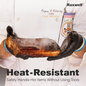 Raxwell BBQ Gloves with cotton liners illustrate washable durability for repeated grilling.