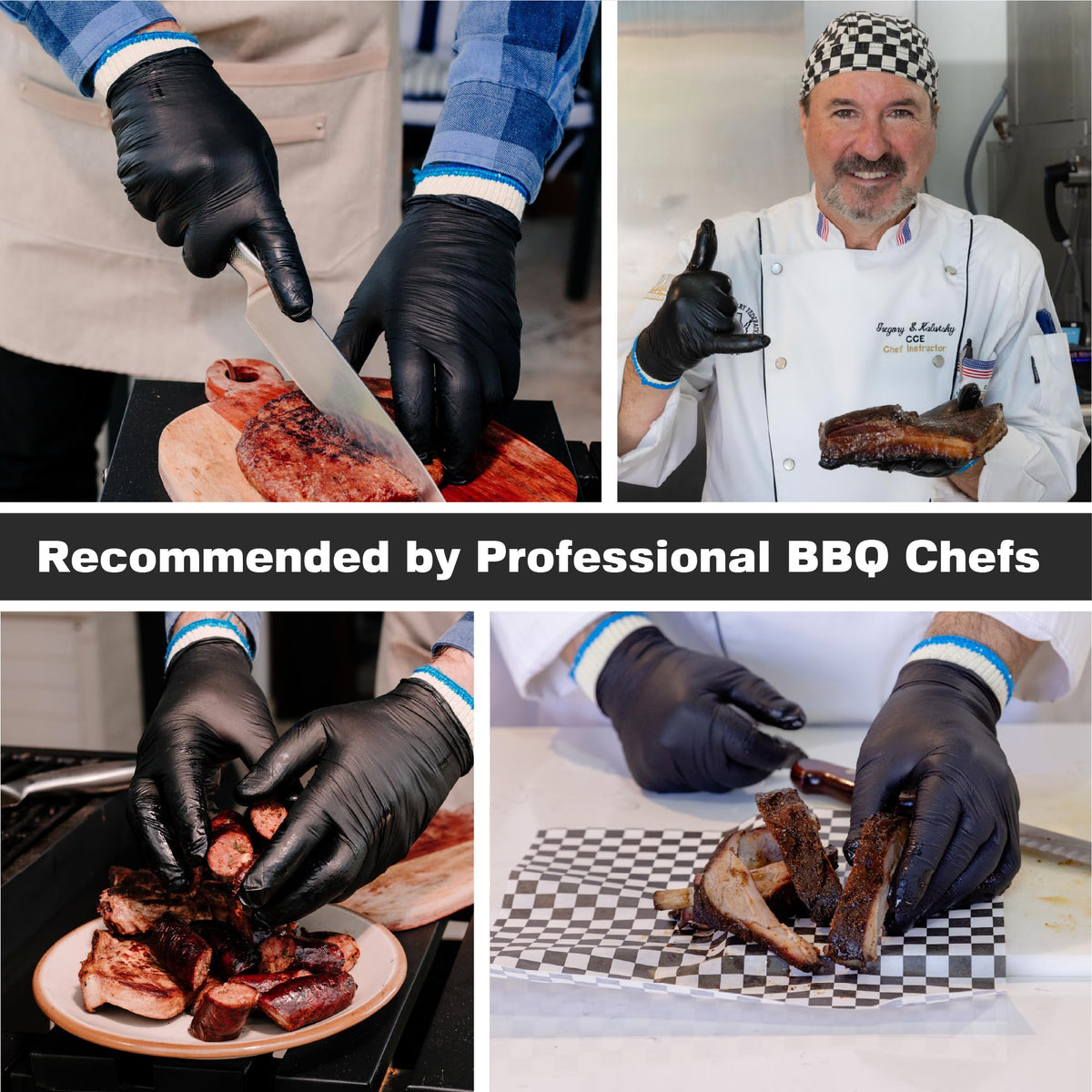 Raxwell BBQ Gloves protect hands while handling hot trays and pans.