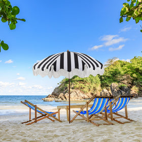 Rayjee backyard beach umbrella shading a cozy outdoor seating area
