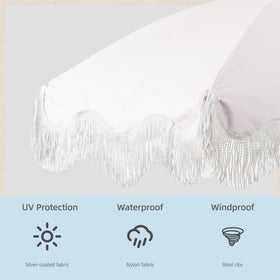 Rayjee durable aluminum frame with fiberglass ribs supports shade in wind