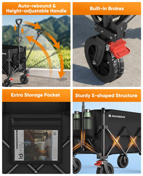 Raynesys wagon folded for easy car trunk storage and transport