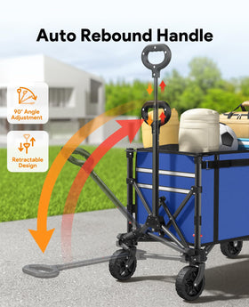 Raynesys Collapsible Wagon handles adjust automatically for comfortable use.