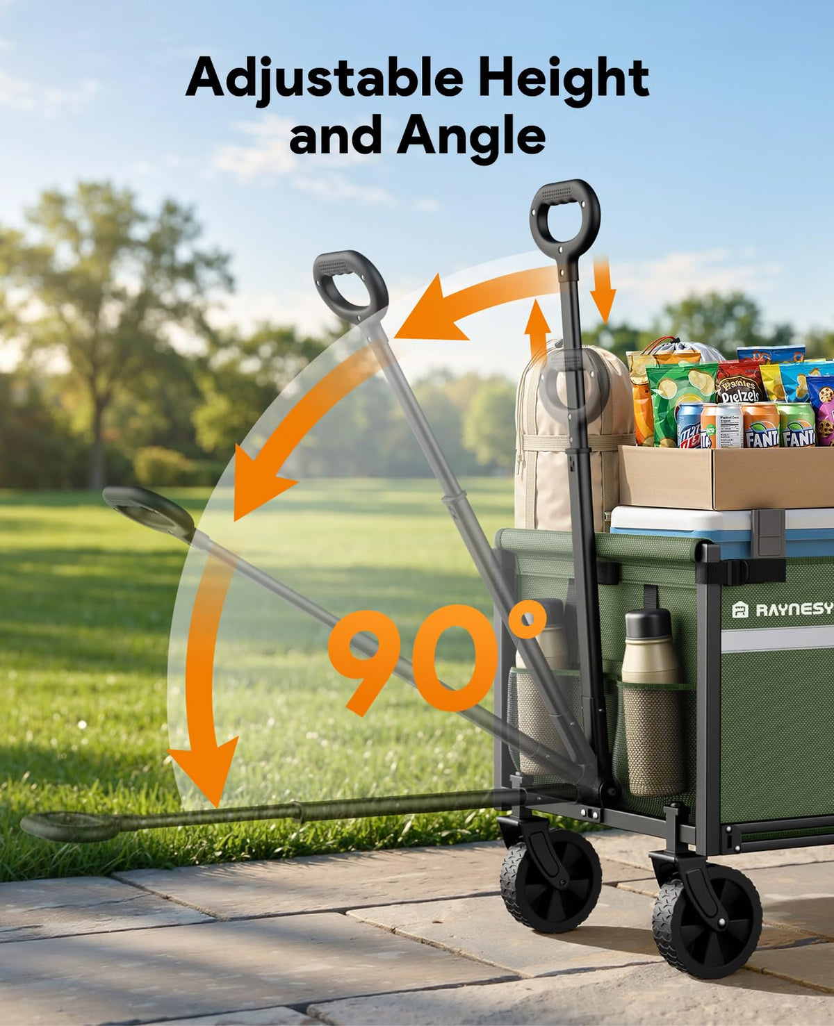 Raynesys easy-fold wagon stores compactly in a car trunk or closet.