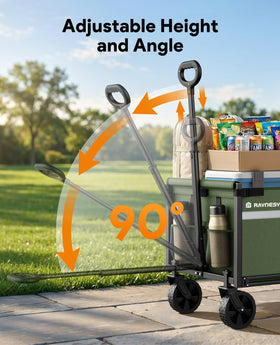 Raynesys easy-fold wagon stores compactly in a car trunk or closet.