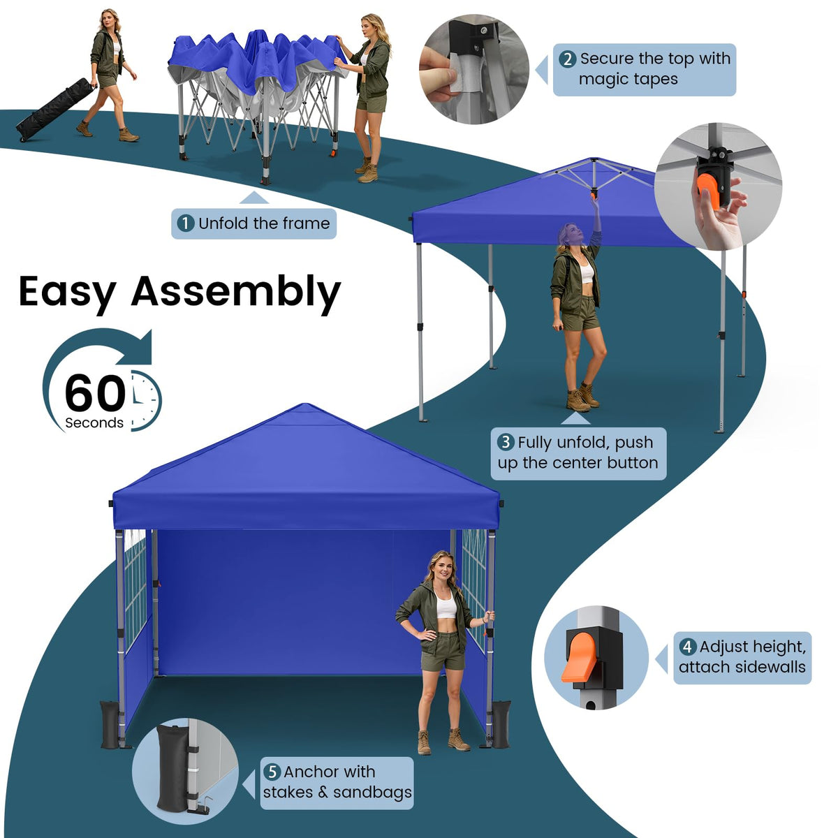 Raynesys canopy with adjustable height for different activities