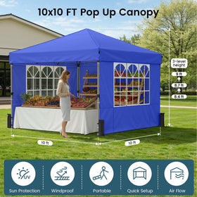 Raynesys canopy with sidewalls extending shade coverage