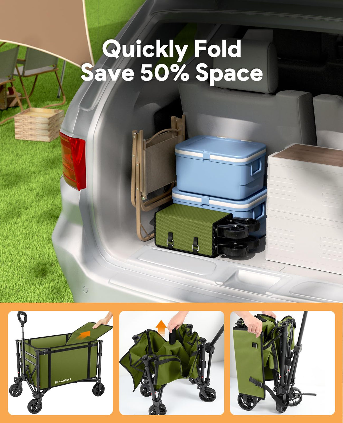 Raynesys removable bag cleans easily after outdoor adventures.