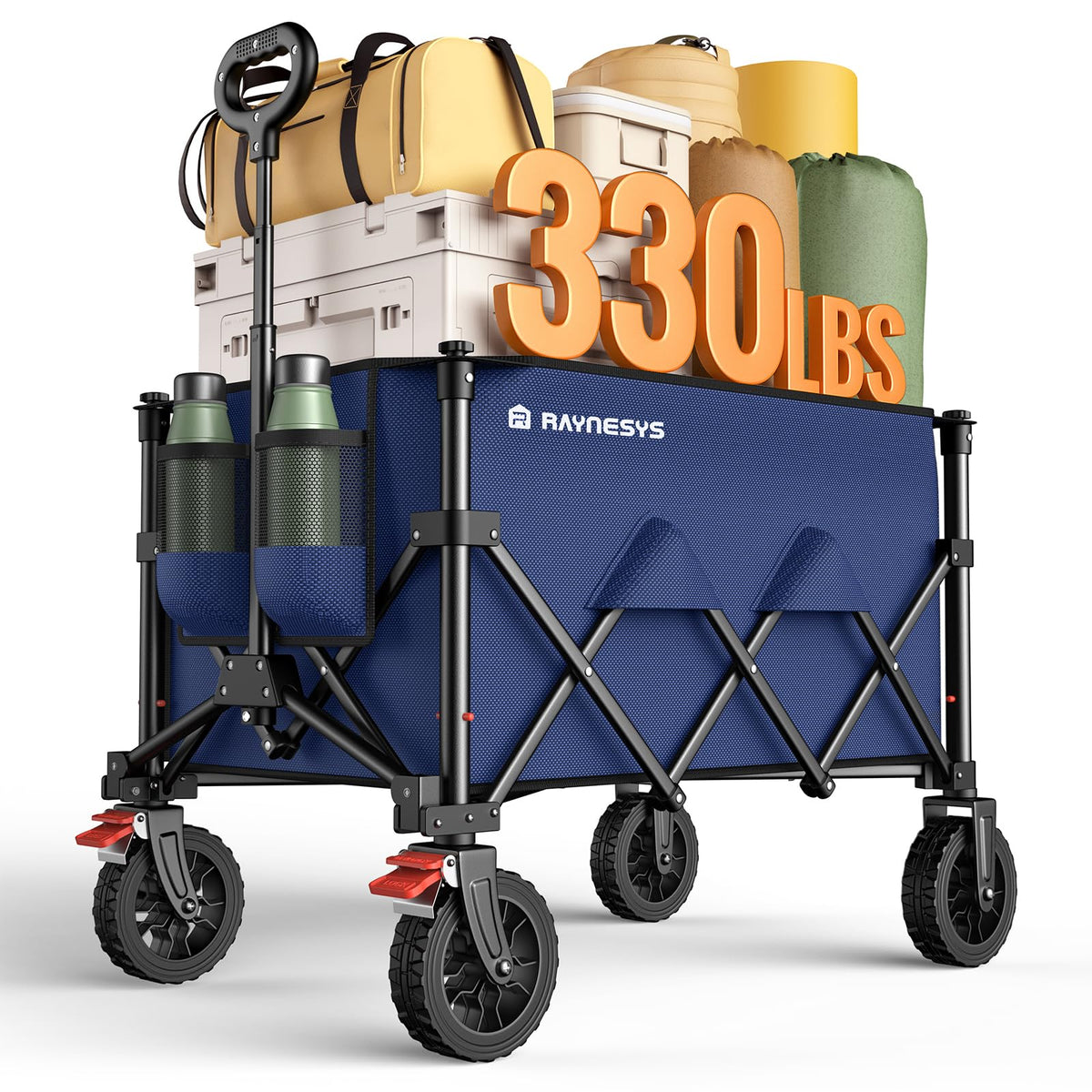 Raynesys wagon foldable with 180L capacity for bulky loads